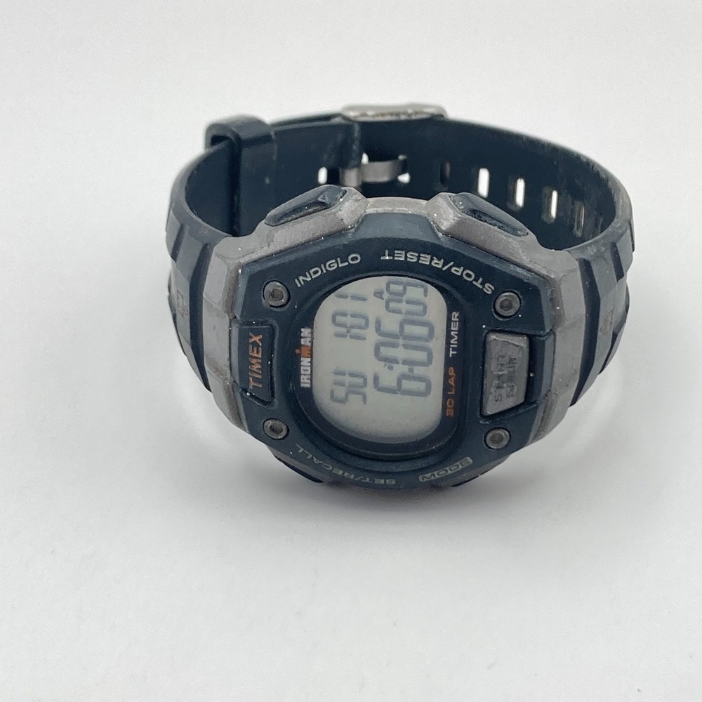 Timex Ironman Men's Watch Digital Gray Black Indiglo 30 Lap Chrono New Battery - Picture 11 of 16